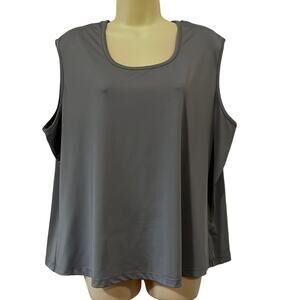 Laura Scott Woman 2X Gray Slinky Knit Sleeveless Top
